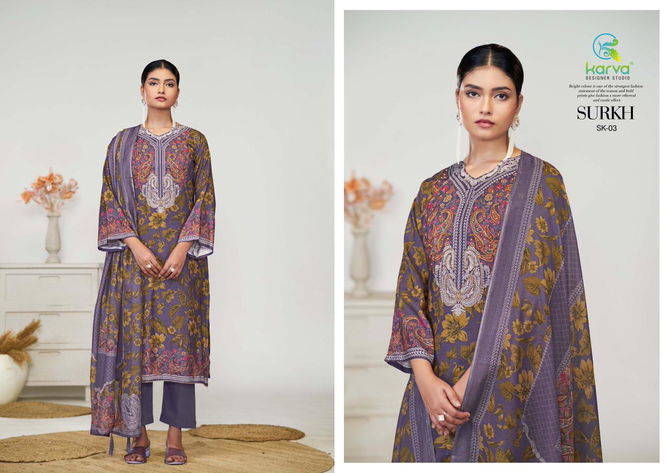 Surkh By Karva designer Viscose Digital Printed Dress Material Ezporters In India